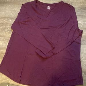 Just My Size 4X Purple Super Soft Long Sleeve Tee